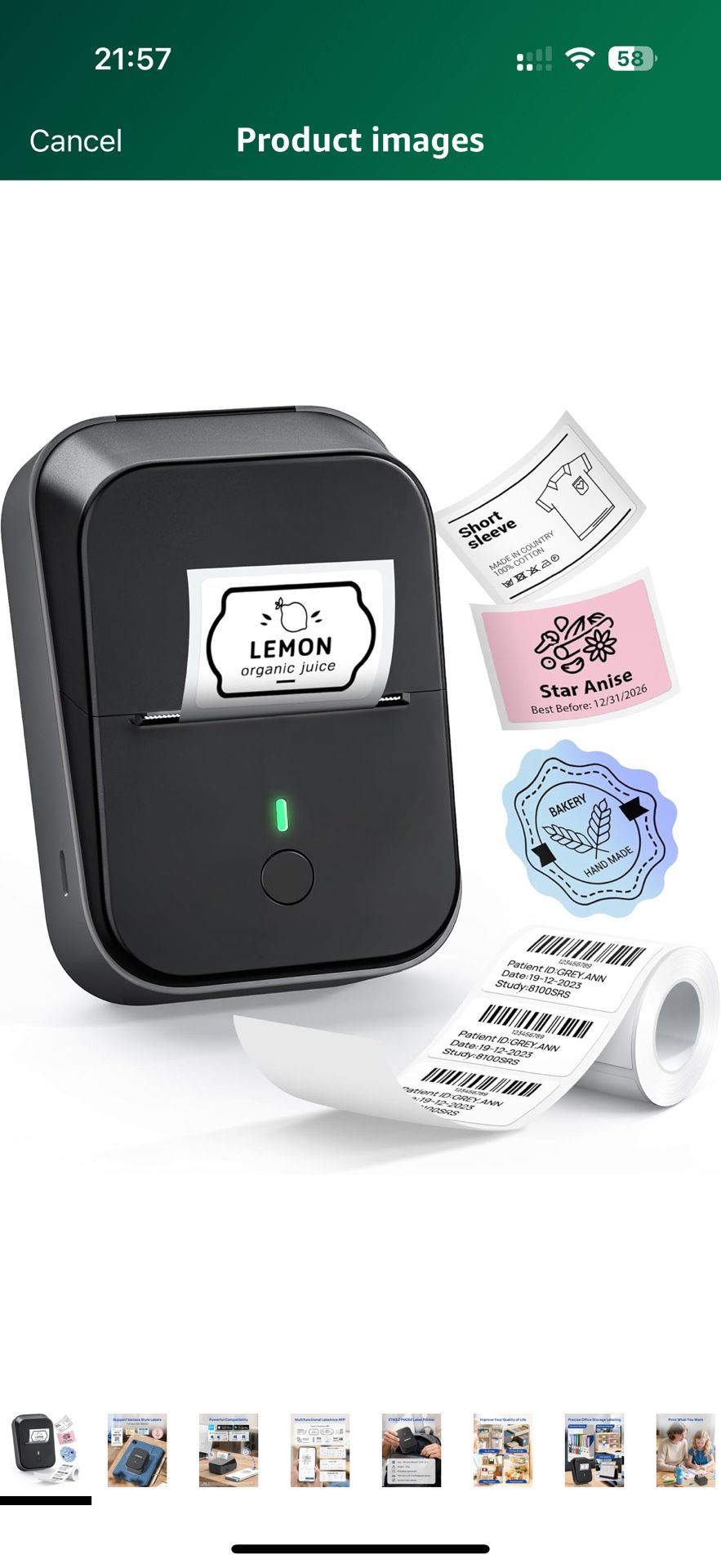 PM260 Label Maker Machine with Tape, 2 Inch Label Maker Bluetooth Label Printer, Inkless Portable Labeler for Home, Kitchen, School, Office Organizati