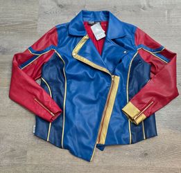 Disney Captain Marvel Faux Leather Moto Jacket 1XL