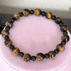 Tiger’s Eye & Obsidian Bracelet 