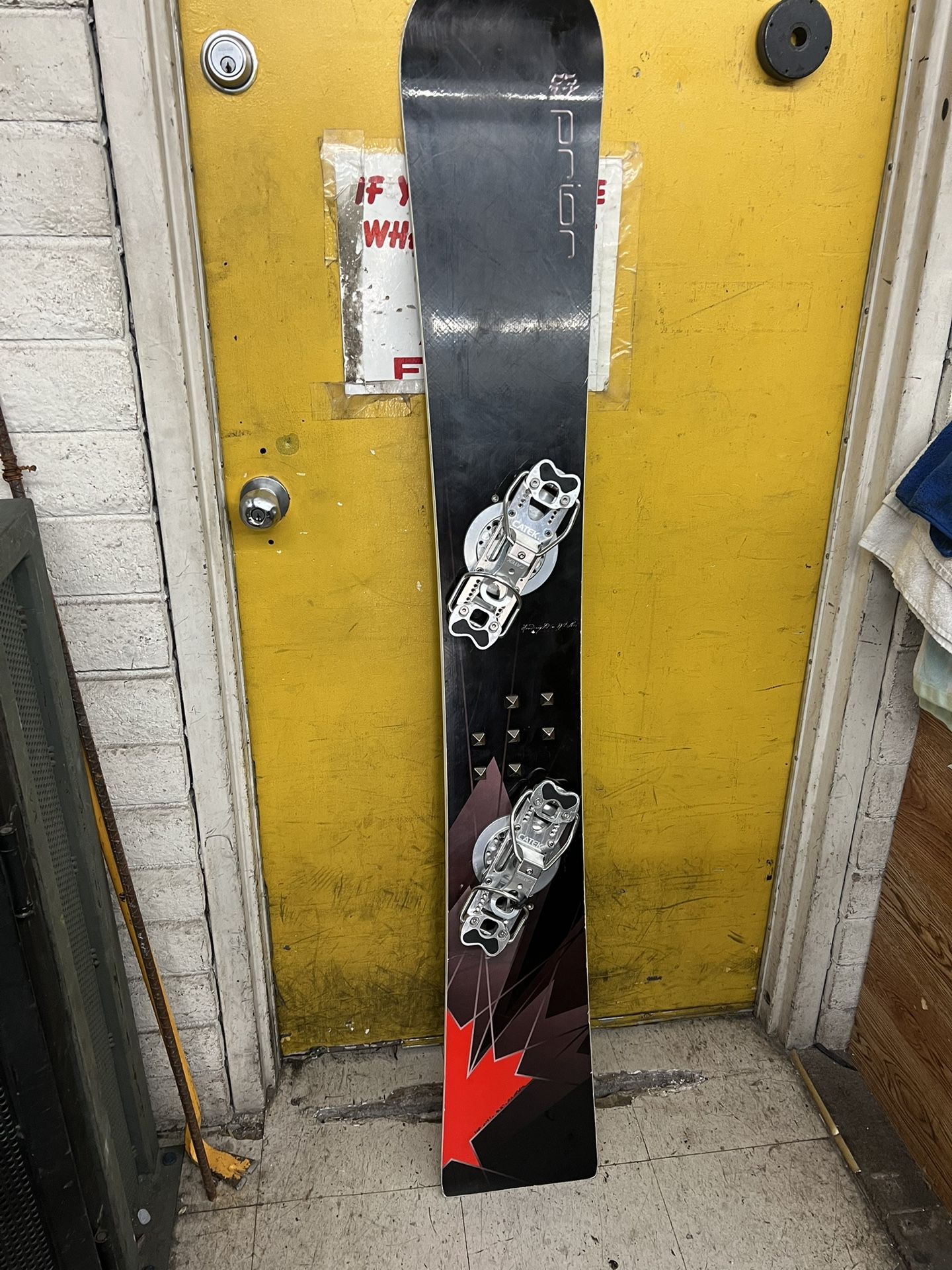 Prior Snowboard with Cartel Bindings