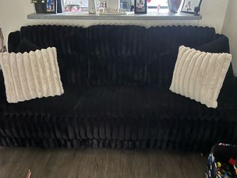 Fur black couch