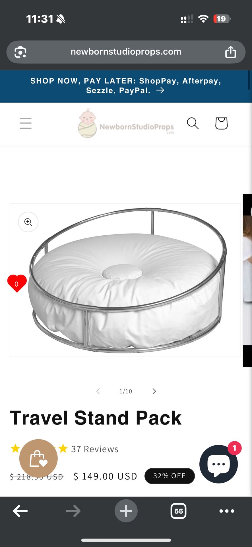 Newborn Photography Travel Beanbag