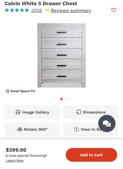Calvin White 5 Drawer Chest