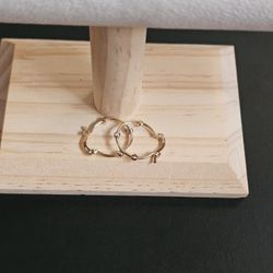 14k Gold Tri Color Earrings 