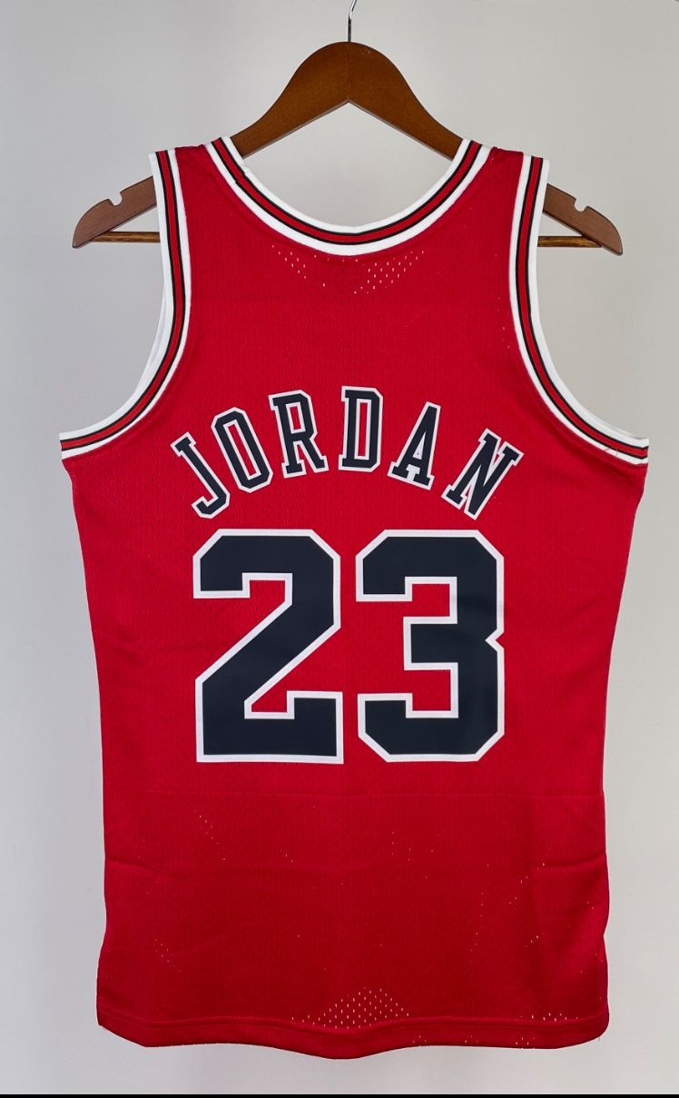 Red Micheal Jordan Chicago Bulls 1984 Rookie Jersey 