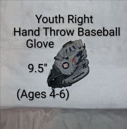 9.5" Wilson Youth Right Hand Throw Baseball Glove (Price Is $15)