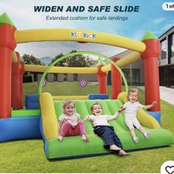 KLOKICK 15x 12FT Large Bounce House 840D Oxford Inflatable Bouncers for 6 Kids with Blower & Slide for 3-10 Years, Child, Adult, Infant, Teen, Tween  