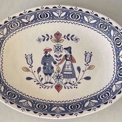 Vintage Johnson Brothers "Hearts & Flowers" oval serving platter.  