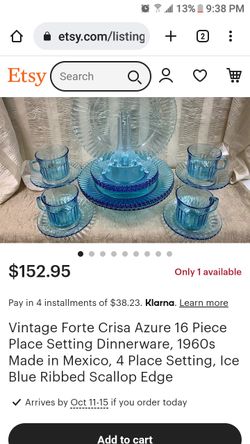 Blue Dinnerware Set For 4