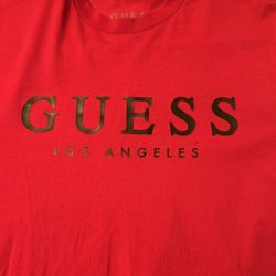 Men’s Guess Tee Red In Size Extra Small