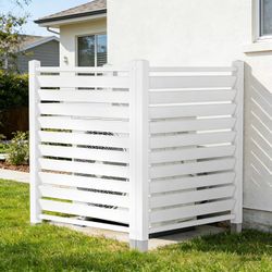 Privacy Fence Panels for Outside, 38" W x 42" H Vinyl Panel Air Conditioner Fence Screen Trash Can Fences Pool Equipment Enclosure, No Dig Outdoor Fen