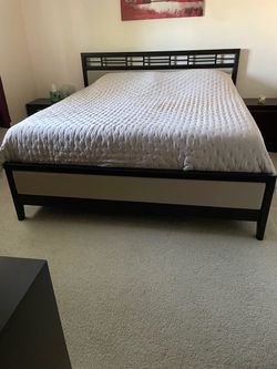 Dark Wood King Bed Set