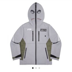FTP F-TEC FULL ZIP PARKA (GREY) Large New Zip Up Jacket Hoodie Box Logo