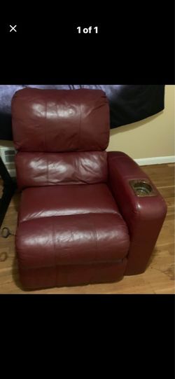 Red leather recliner