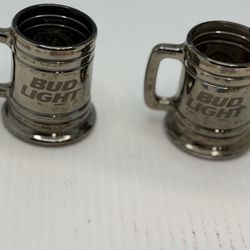 VTG 1998 Mini Silver on Glass Budweiser  Bud Light Anheuser Busch Mug Shot (2)