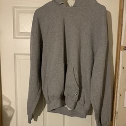 Men’s Gray Long Sleeve Pullover Hoodie Sweater Size Large 