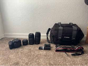 Canon E7 EOS Rebel Camera T7 EF-S 18-55mm IS II Kit EFS 55-250mm 75-300mm