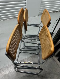Midcentury cane dining chairs