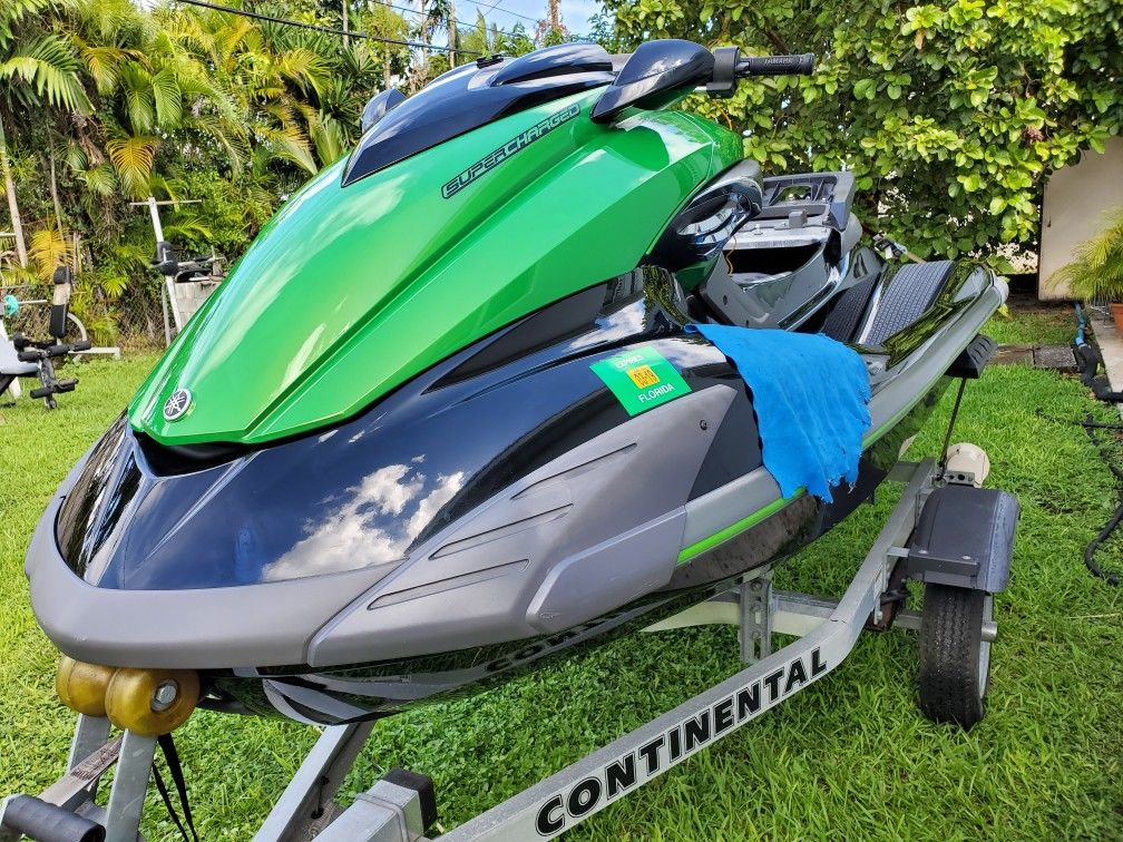 2012 Yamaha FZS waverunner with aluminum trailer.