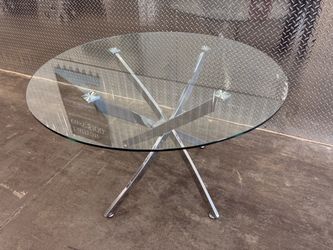 Round Glass Top Dining Table Chrome Base