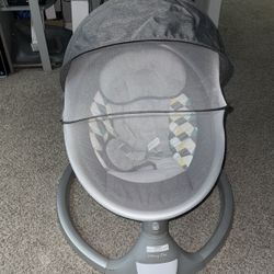 Dream On Me Zazu Baby Swing, Baby Swing for Infant, 5- Swinging Speed, Two Attached Toys, Bluetooth Enabled and Remote Control