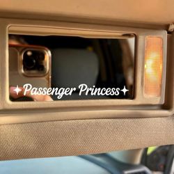 Passenger Princess Visor Mirror Decal 2 Pack Car Sticker