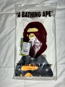 Bape collab with MCM tee is white and size is medium