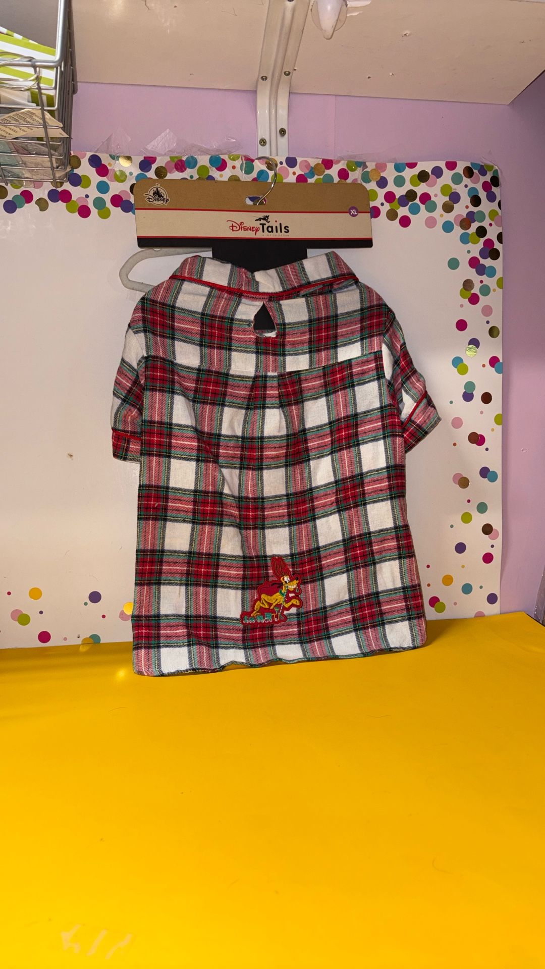 Disney  Tails Pluto Plaid PJ For Dogs T-shirt  Size XL NEW 