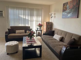 Loveseat, sofa, coffee table and ottoman