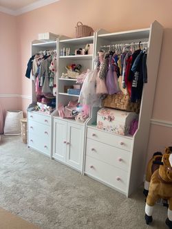 White Kids Wardrobe Unit with Drawers
