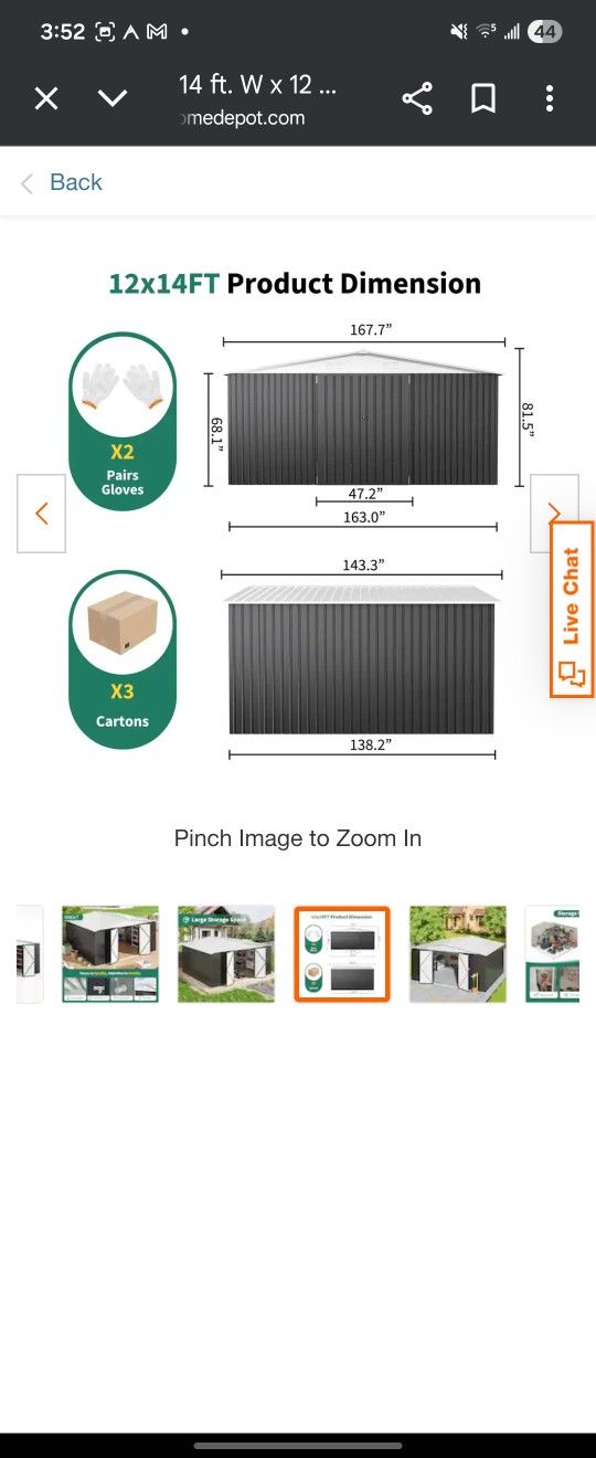 14 ft. W x 12 ft. D Metal Outdoor Storage Garden Tool Steel Shed with Lockable Doors and Vents (168 sq. ft.