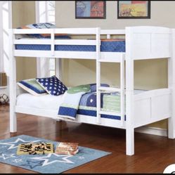 New In Box White Twin Size Bunk Bed, With 2 Mattress, We Can Deliver. Litera Con Colchones.