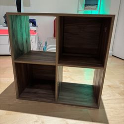 Modern 4-Cube Wood Storage Shelf 