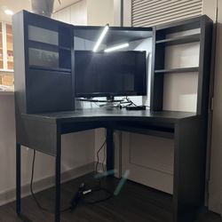 Computer Desk With Storage Shelves 