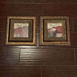 Two Small Powder Room Picture Frames 