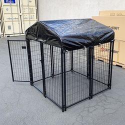 (NEW) $170 Heavy Duty Kennel with Cover Dog Cage Crate Pet Playpen (4’L x 4’W x 4.5’H) 