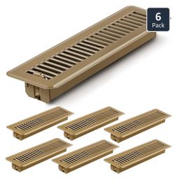 (Brand New in Box) 
2x12 Heavy Duty Floor Registers, Rust Proof Finish Registers Grilles & Vents (6, Brown, 2x12 Inches) /A1-CN-5238