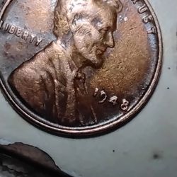 1948 Lincoln Whey Penny L On Rim And Been Struck Twice