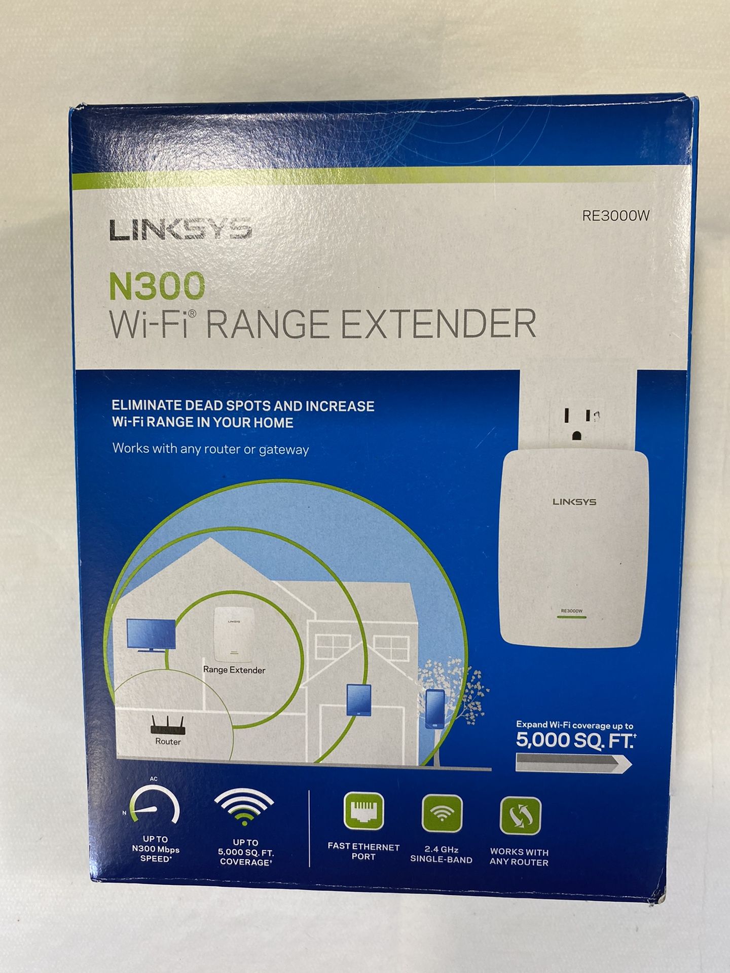 LINKSYS RE3000W N300 Wi-Fi Range Extender