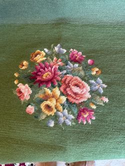 Two antique needlepoint pieces