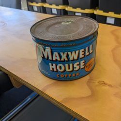 Antique Maxwell House Coffee Can With Lid