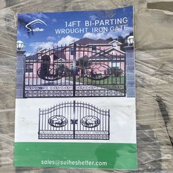 14 Foot bi-partying wrought Iron Gates