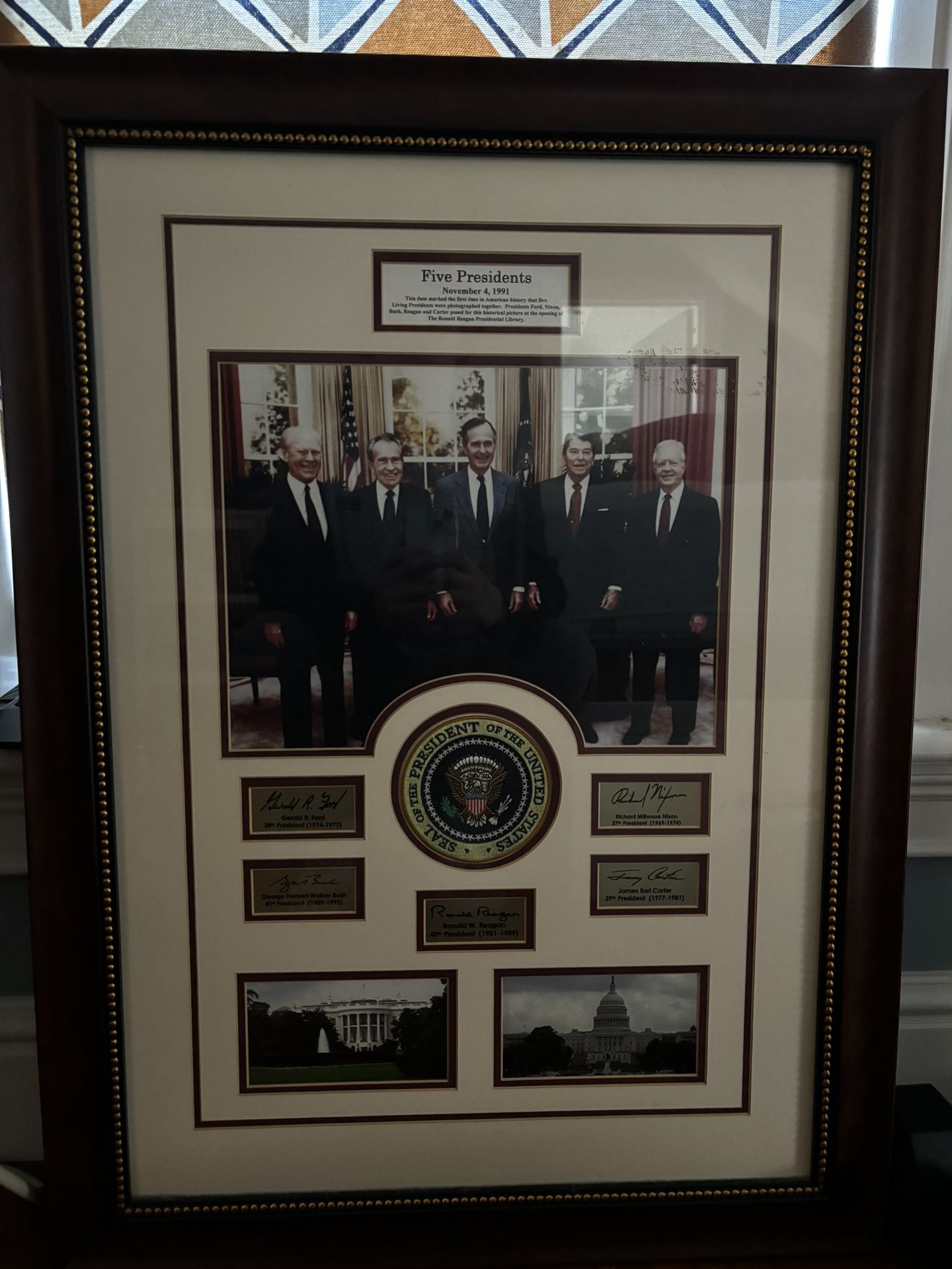 5 Presidents Picture With Signatures