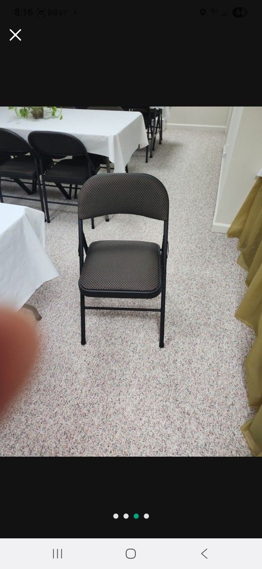 4 Folding Tables And 14 coashend Chairs