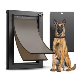 Aluminum Dog Door For Exterior Doors, Large (Up To 110 Lb) BRAND NEW