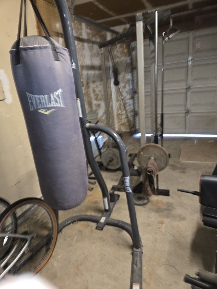 Everlast Punching Bag and Stand,. Great Condition. 100.00