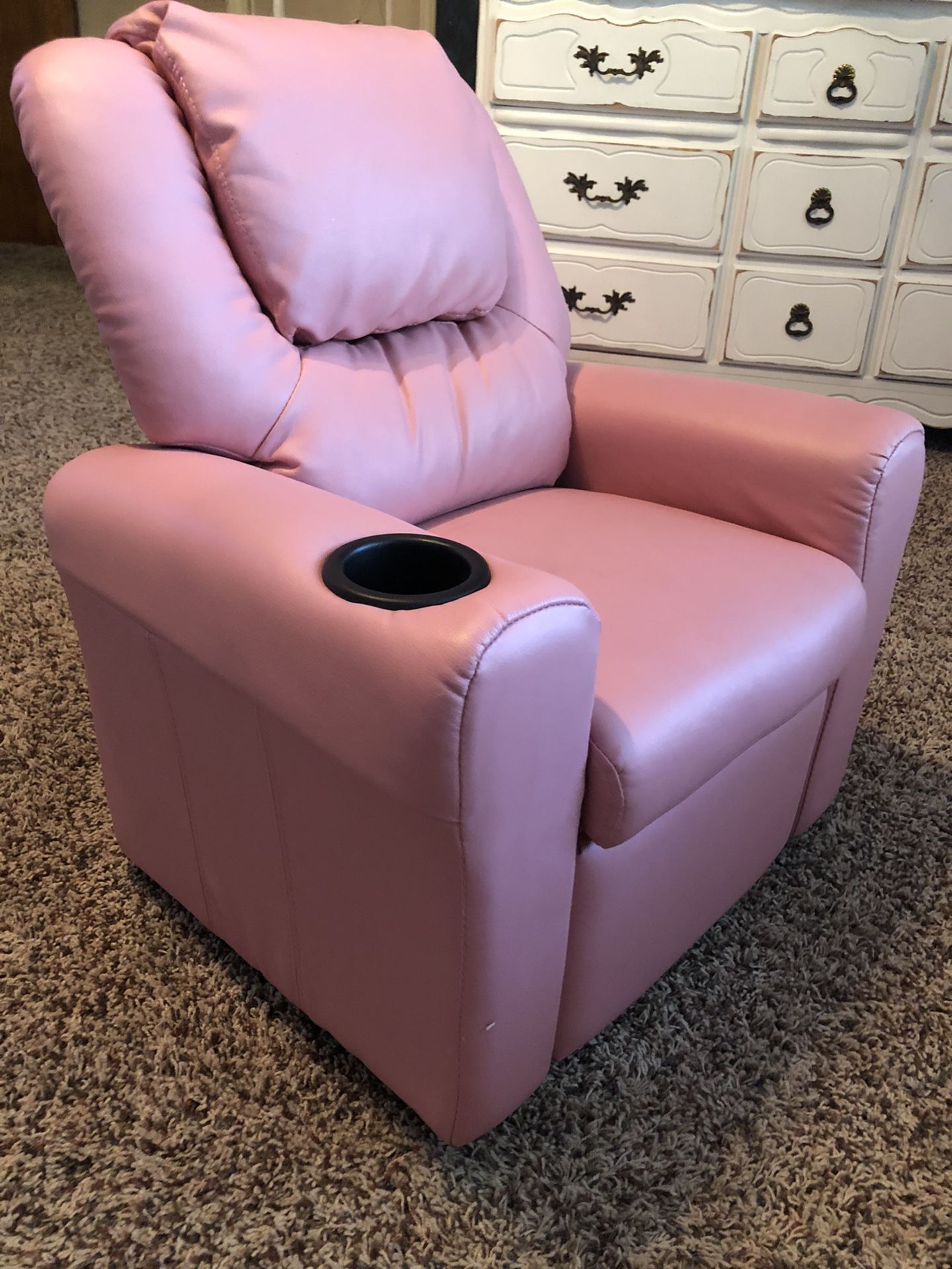 Kids recliner chair with cup holder and head rest