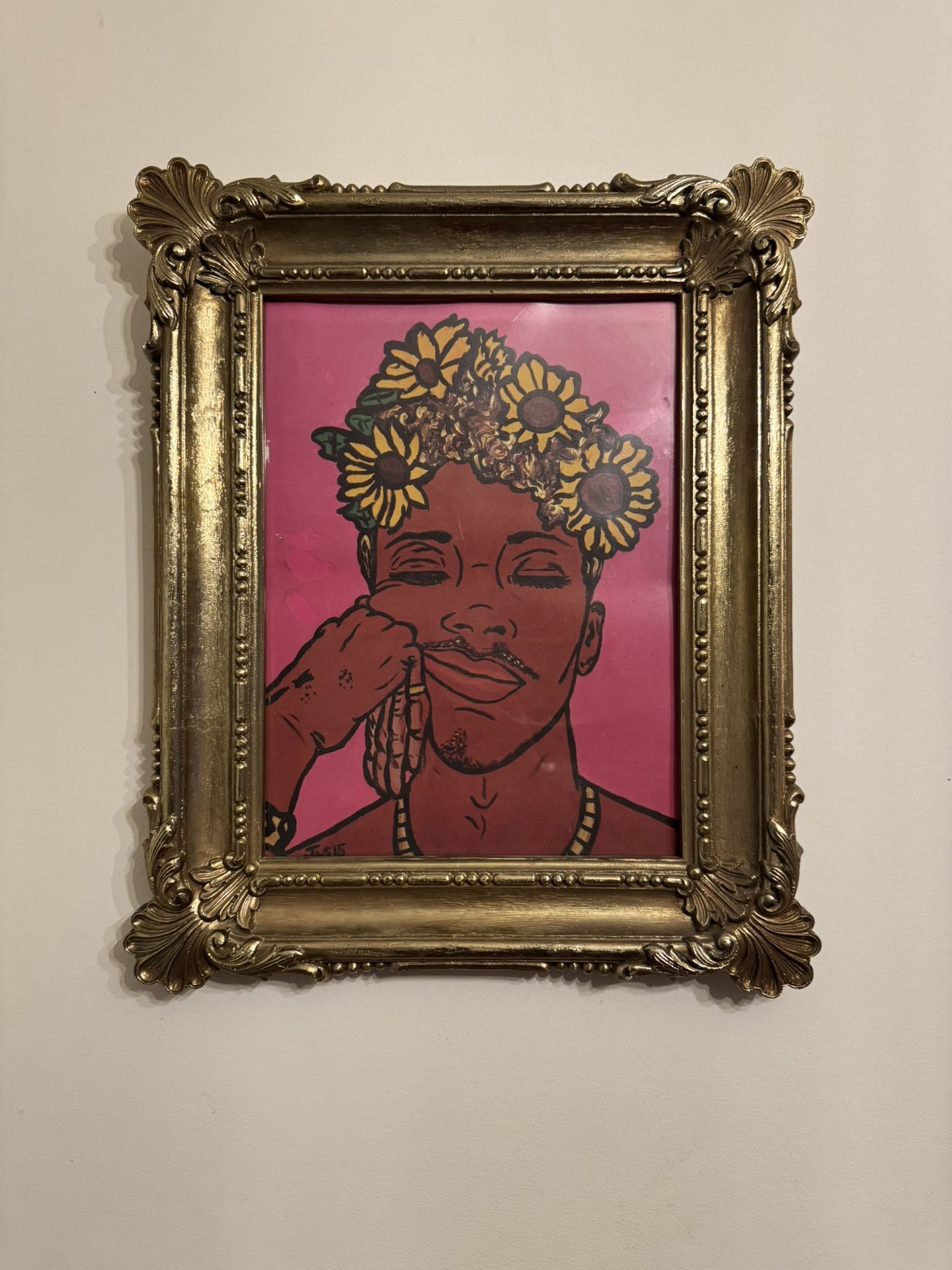 Boy With Flowers Painting