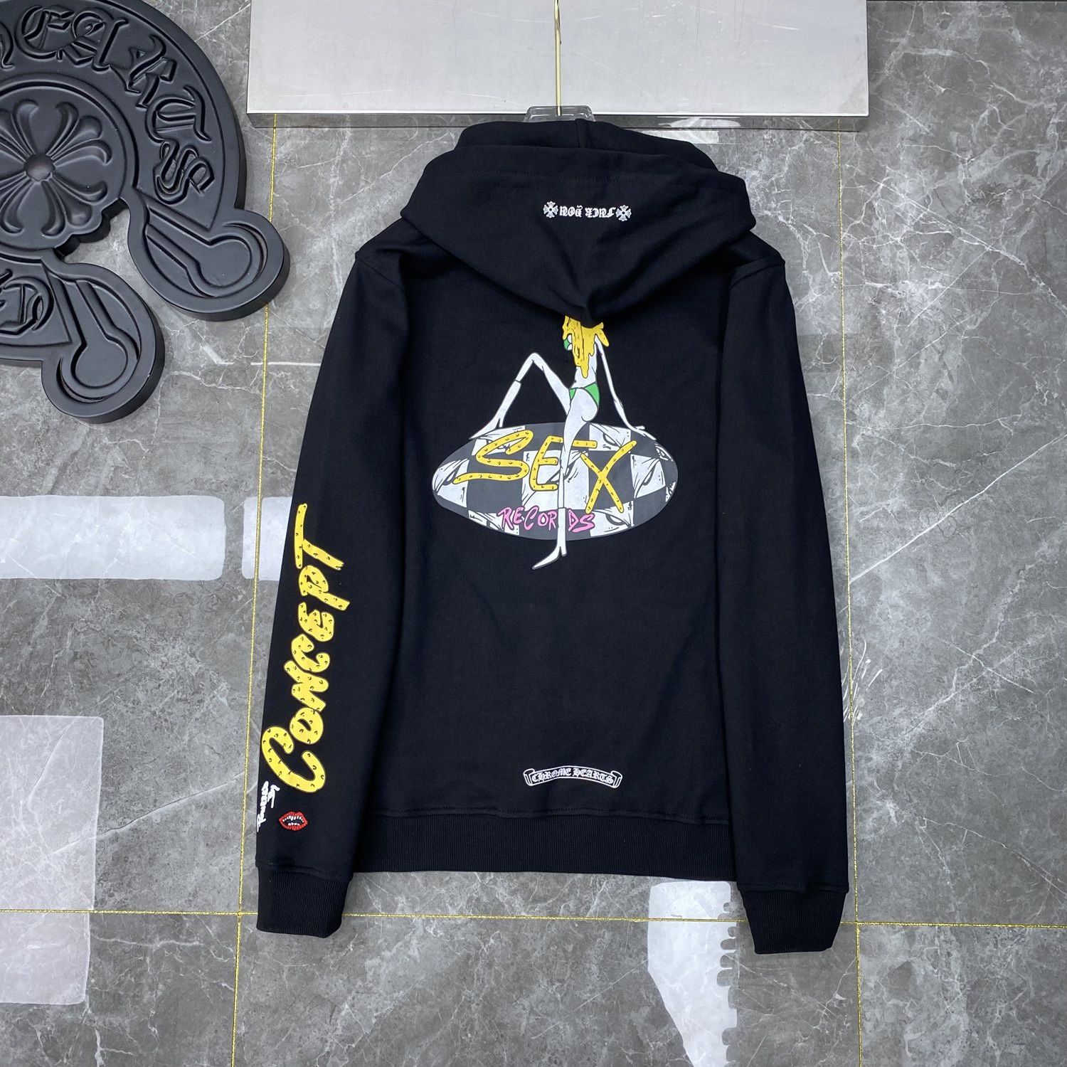 Chrome Matty Boy Hearts Black Pullover Denim Jeans Tears Hoodie Gallery Hooded Dept Hellstar Large XL
