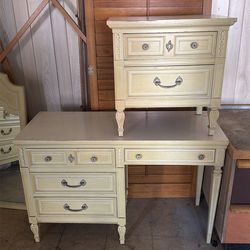 Bedroom set - Solid wood - book cabinet mirror, night stand, dresser and more!